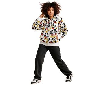 Disney Mickey Mouse All Over Print Zip Up Hoodie Unisex Long Sleeve XL 15 17